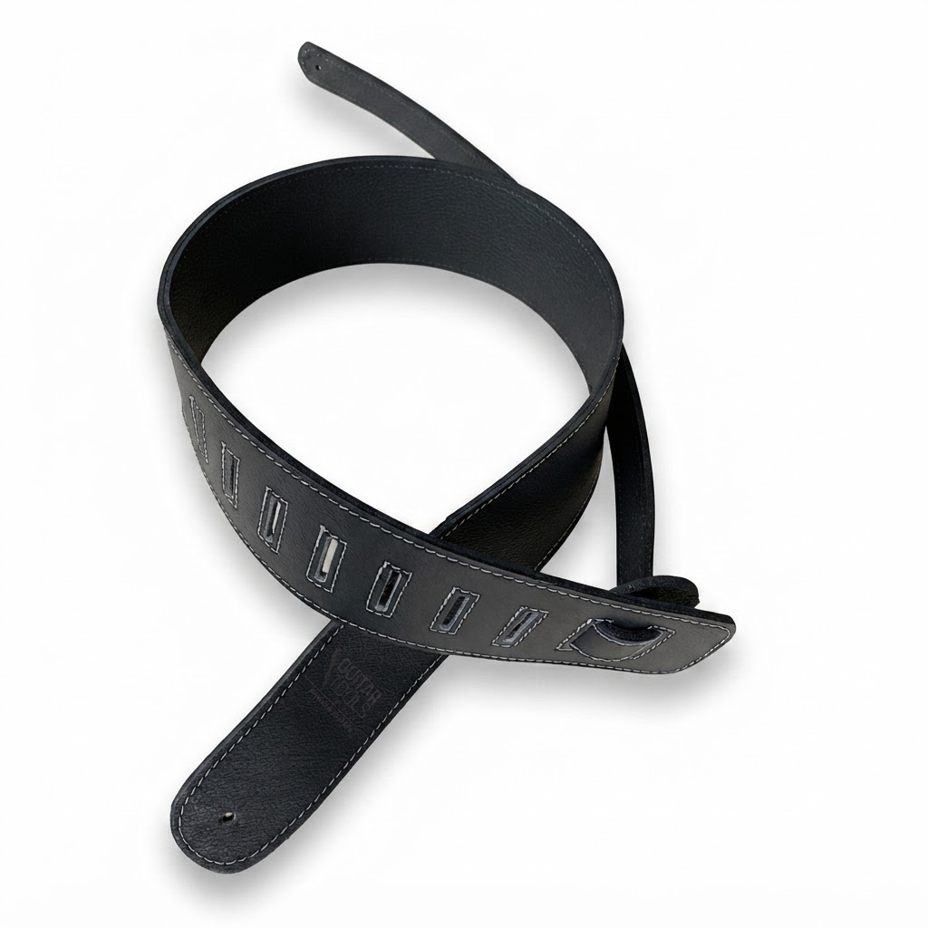 Leather Guitar Strap Black LGS-BLACK