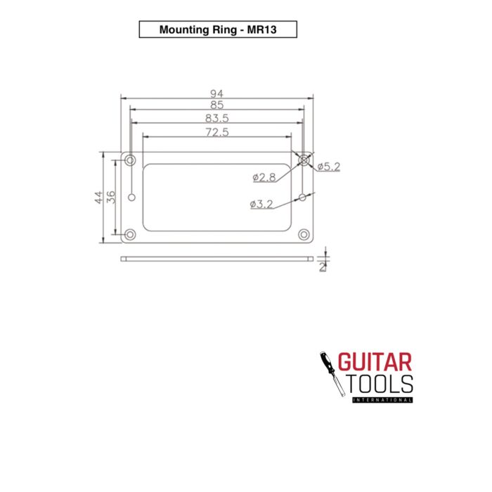 Mini Humbucker Mounting Rings Set - Steel - Chrome Plated - MR13 - Image 4