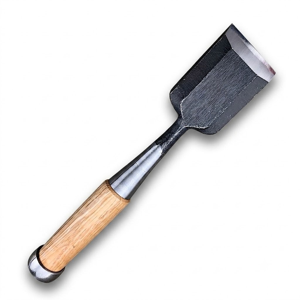 Kakuri Oire Chisel Red Oak Handle with Leather Sheath - 42mm Beveled - 41613