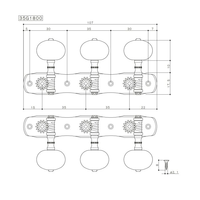 Gotoh Classical Guitar Tuners Gold - Brass – 35G18001WX - Image 5