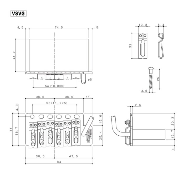 Wilkinson/Gotoh VSVG Vintage Tremolo Unit Nickel - VSVG-NX - Image 6