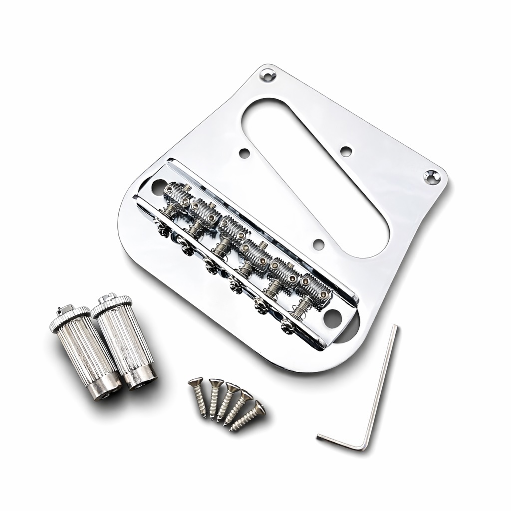 Tele Bridge Plate & 6-Saddle Bridge for Bigsby B5 and B50 – Chrome - BSS1/TBP1