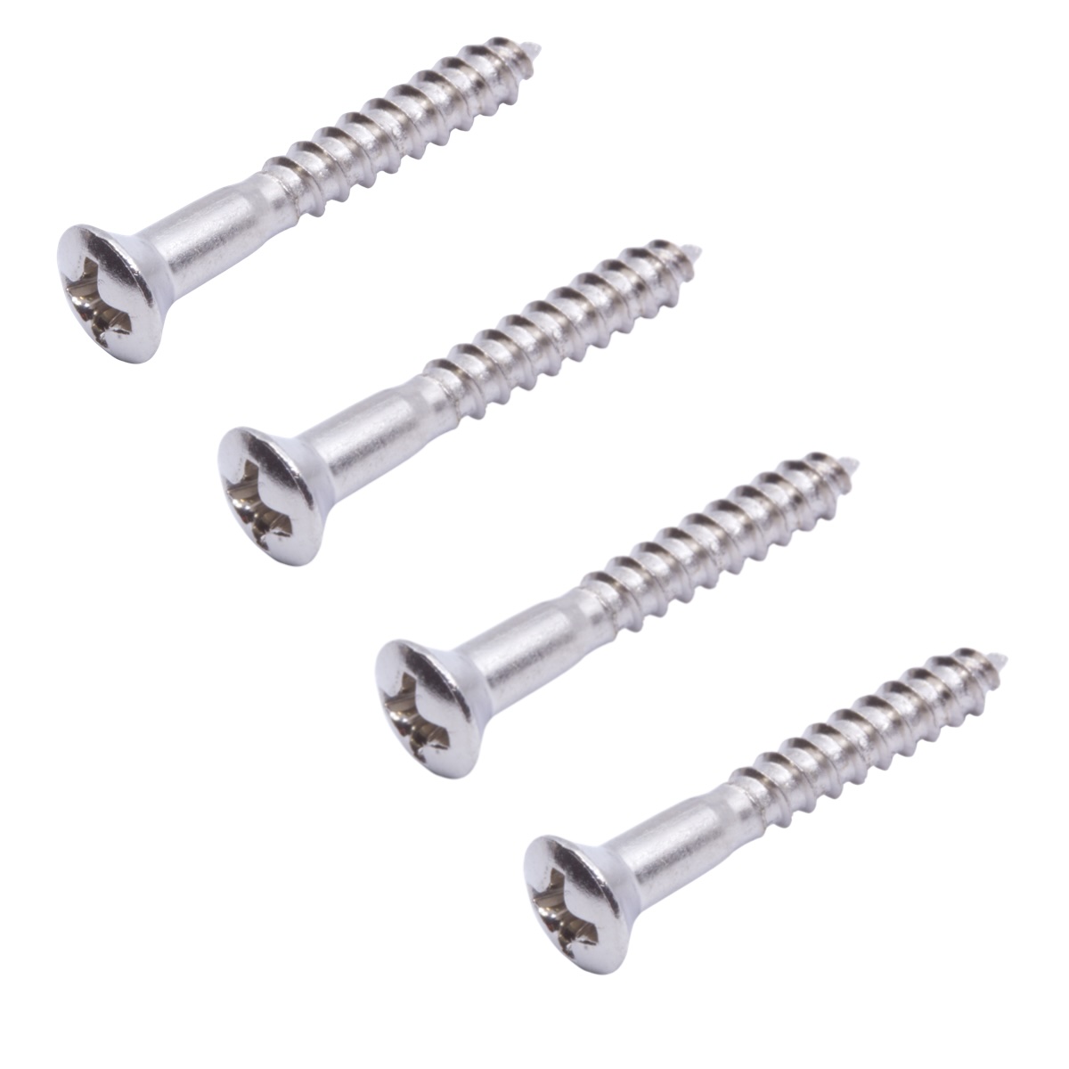 Screws - #6, Phillips, Oval Head, Nickel-plated (set of four) - S-HPOH6-1