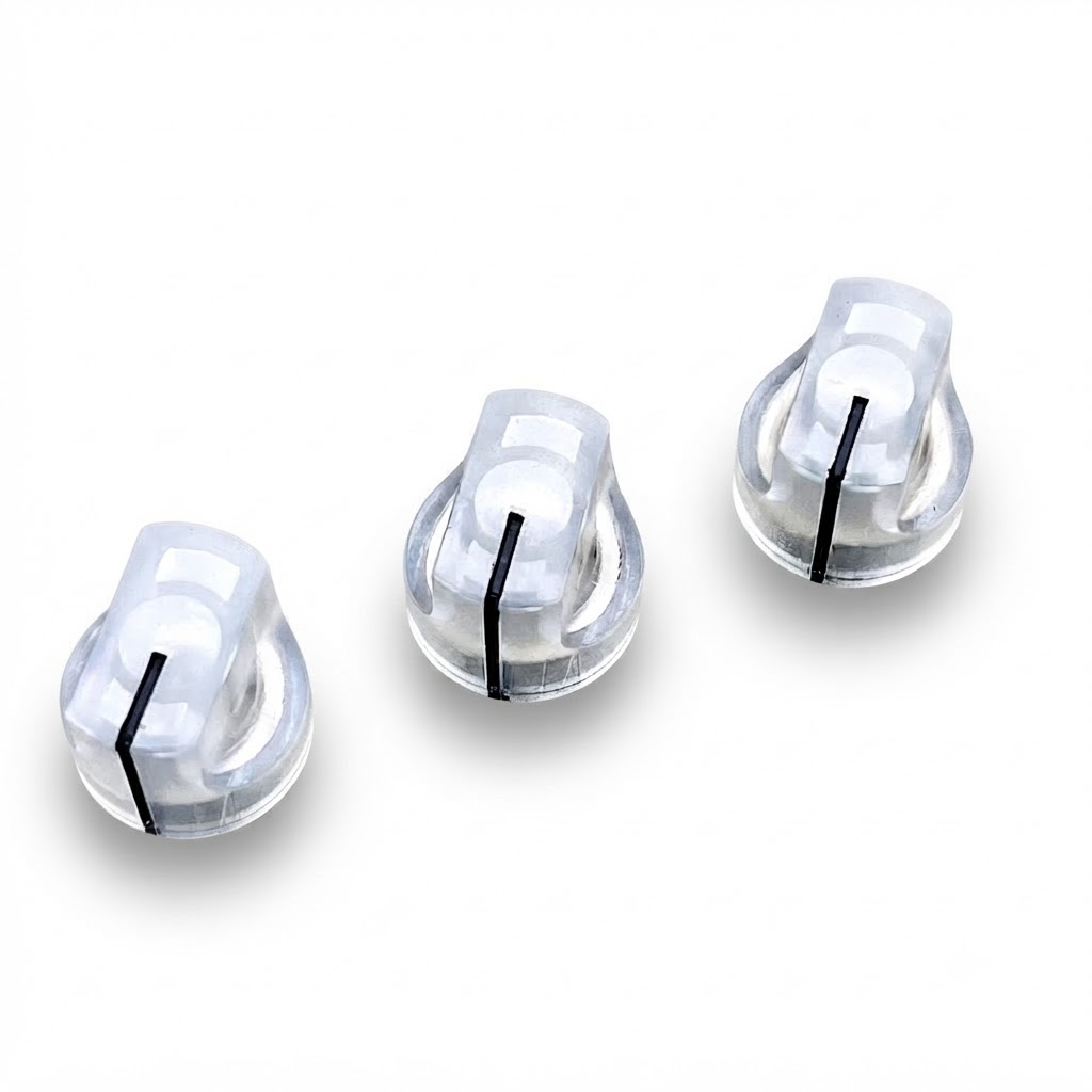 Guitar Pedal Knob - Set Screw Pinched w/ Line 0.630” Diameter - BTN-1611C