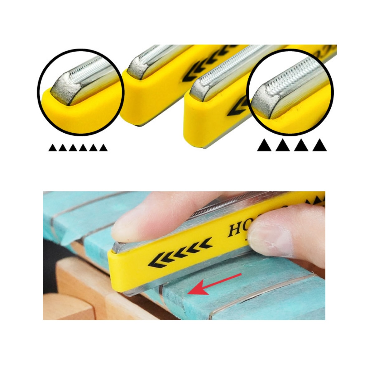 Hosco Compact Fret Crown File – For Stainless Steel Frets (R = 2 mm) - H-FF2HC - Image 2